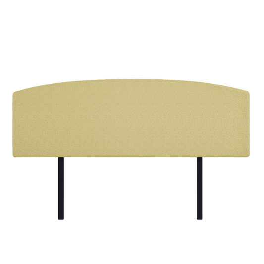 Linen Fabric King Bed Curved Headboard Bedhead - Sulfur Yellow