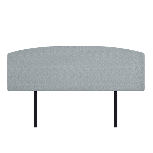 Linen Fabric King Bed Curved Headboard Bedhead - Stone Grey