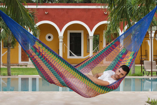 Outdoor undercover cotton Mayan Legacy hammock Queen size Mexicana