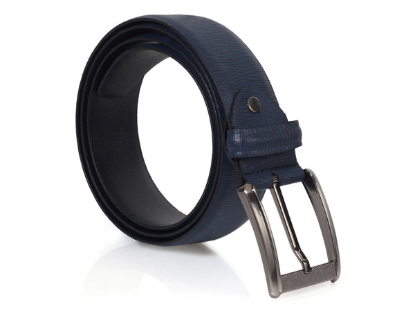 Noah - Wave (Dark Blue) Men's leather belt