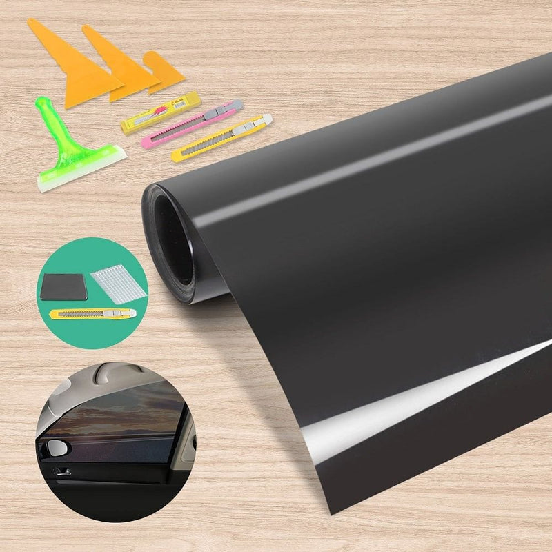 Giantz Window Tint Film Black Roll 15% VLT Home 100cmX30m Tinting tools Kit
