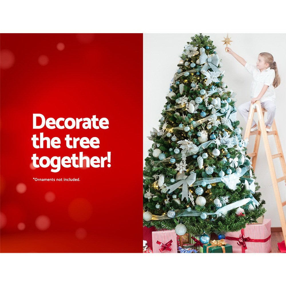 Jingle Jollys Christmas Tree 2.4M Xmas Tree Decorations Green 1500 Tips