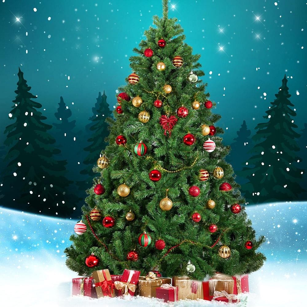 Jingle Jollys Christmas Tree 2.4M Xmas Tree Decorations Green 1500 Tips
