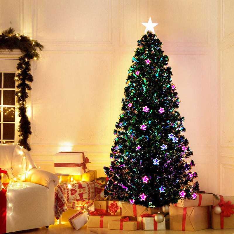 Jingle Jollys 1.8m Christmas Tree Optic Fibre LED Xmas tree Multi Colour