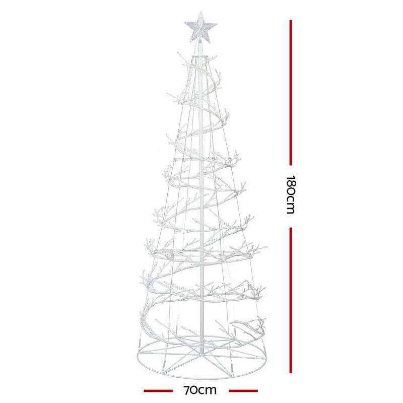 Jingle Jollys Christmas Tree 1.8M 6FT LED Xmas Decoration Cold White Lights