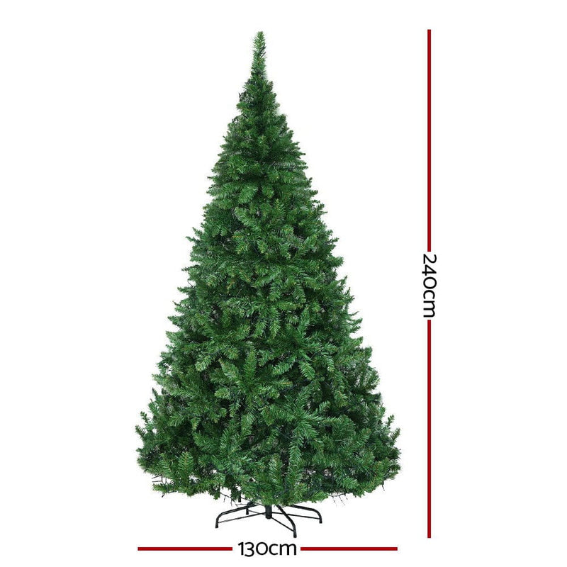 Jingle Jollys Christmas Tree 2.4m Xmas Tree Decorations 1488 LEDs 8 Light Modes