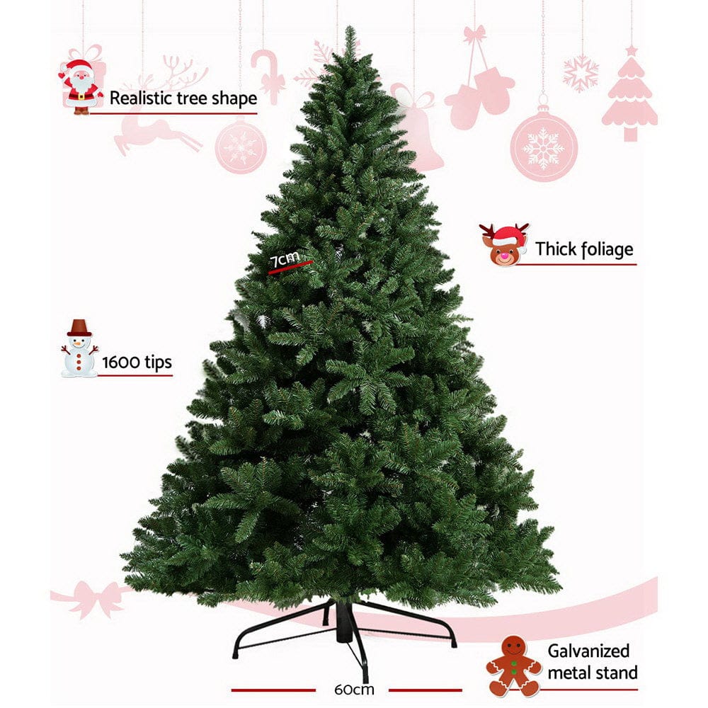 Jingle Jollys Christmas Tree 2.7m Green Xmas Tree Decorations 1600 Tips