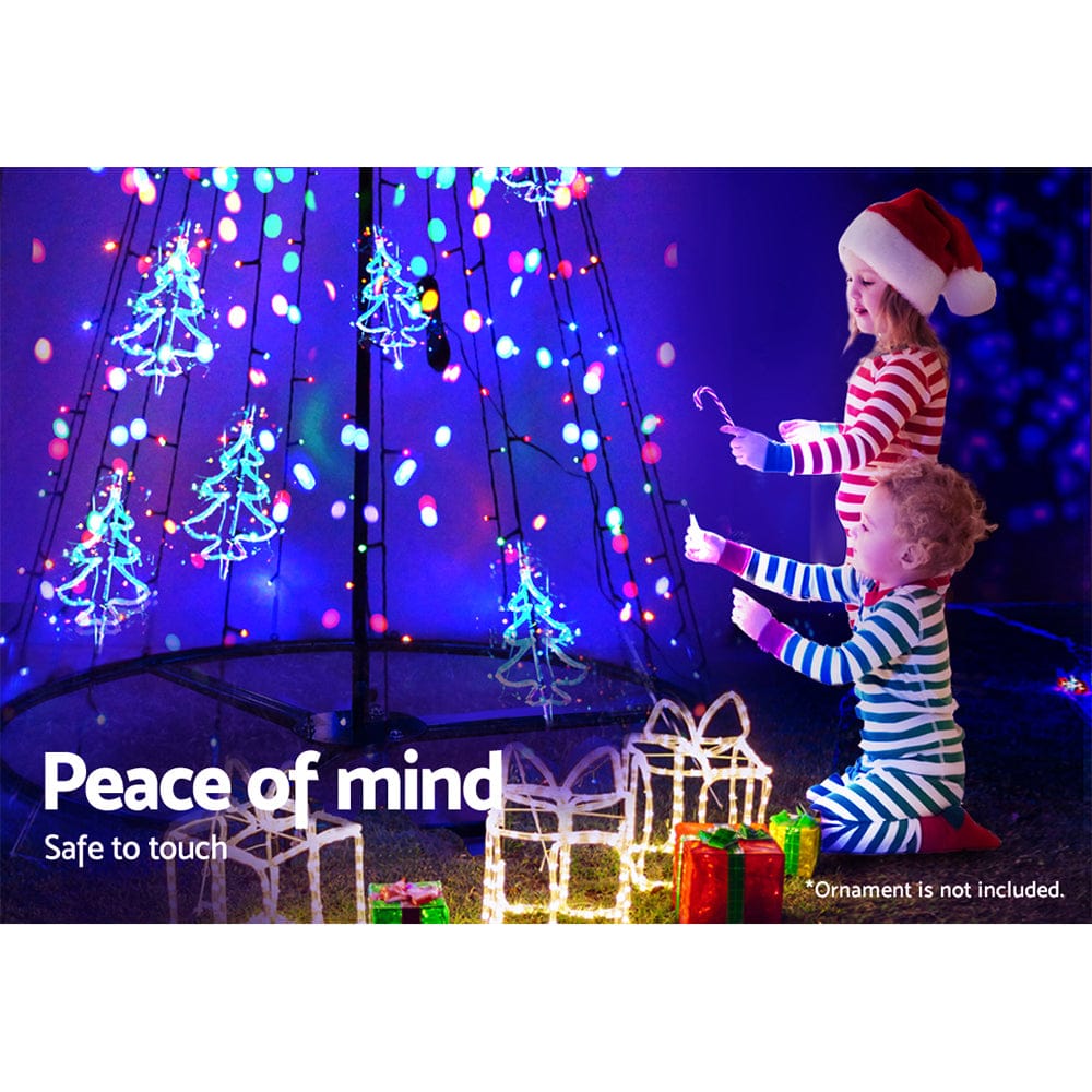 Jingle Jollys Solar Christmas Tree 2.1M 264 LED Xmas Tree Decor Multi Colour
