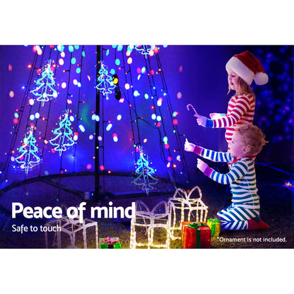 Jingle Jollys Solar Christmas Tree 2.1M 264 LED Xmas Tree Decor Multi Colour
