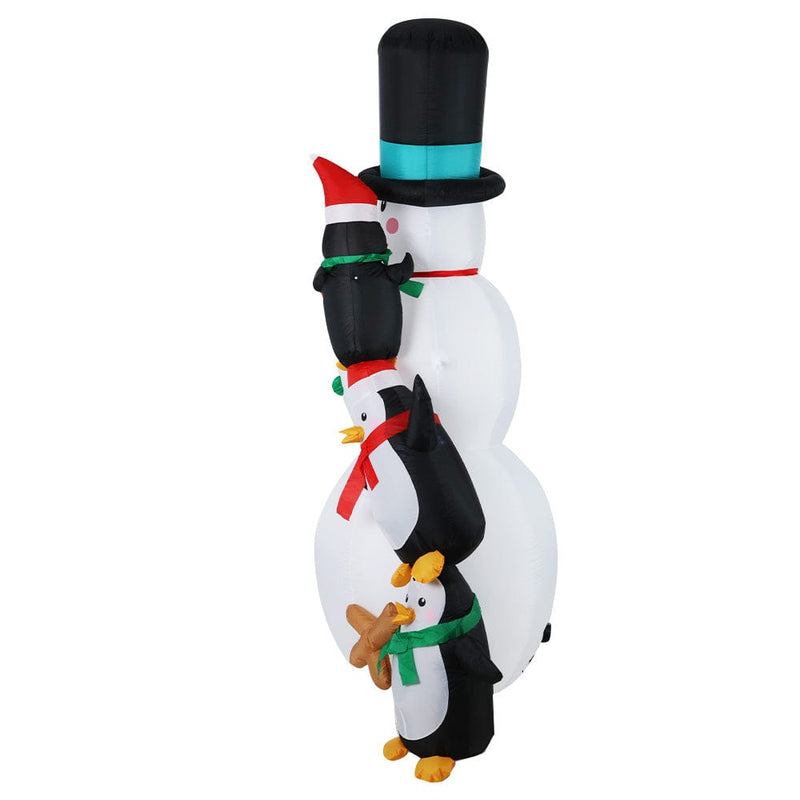 Jingle Jollys Christmas Inflatable Snowman 2.4M Illuminated Decorations