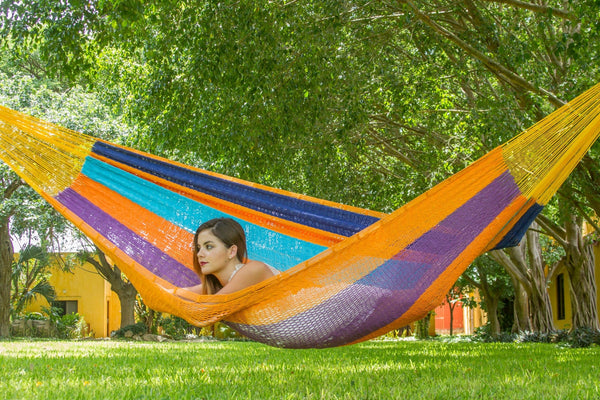 Outdoor undercover cotton Mayan Legacy hammock King size Alegra